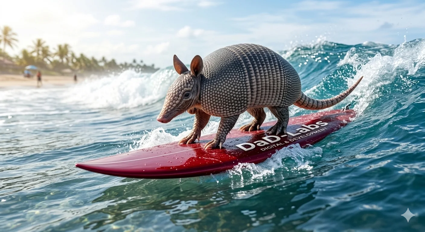 Surf armadillo DaD-Labs logo